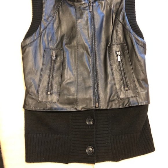 BCBGMAXAZRIA Black Lamb Leather VIGGO Vest - NWOT - Picture 4 of 9